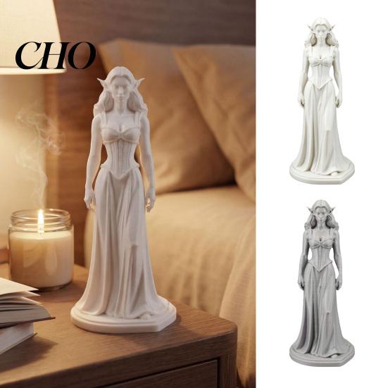 Carving Enchantress Ornament 3D Printed Figurine Elf Ears Women Statue Sculpture Home Office Bookshelf Desktop Decoration