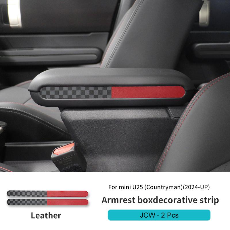 2pcs Car Central Control Armrest Box Side Strip Sticker For Mini Countryman U25 2024 2025 Car Interior Decorative Accessories