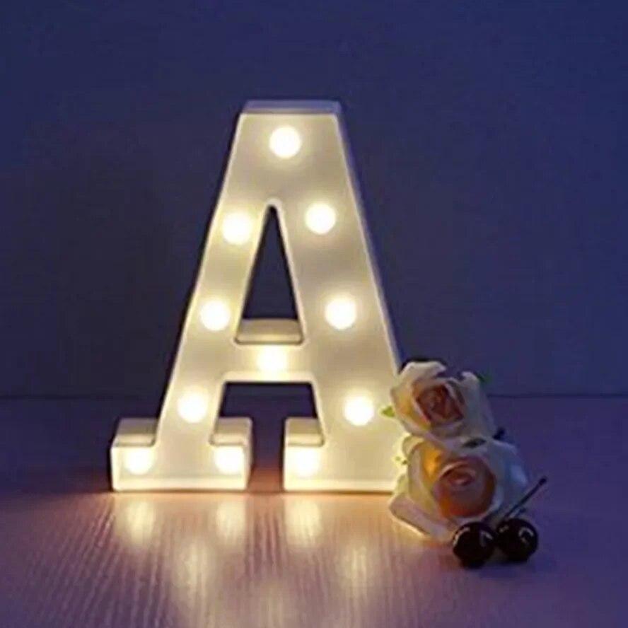 Alphabet Letter LED Lights Luminous Number Lamp Battery Warm Night Light for Home Wedding Birthday Christmas Party Decoration