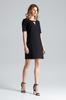 Elegant black mini dress with a cutout neckline - M634 size