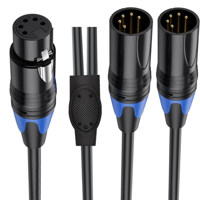 5-пиновый XLR разветвитель с 5-пиновыми XLR разъемами (папа и мама) для профессиональных звуковых систем, 50 см / 19,69 дюйма
