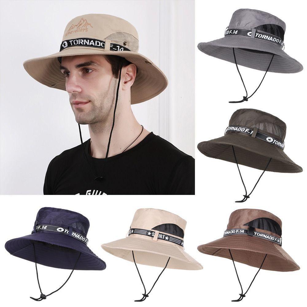 Fishing Camping Hiking Sombrero Summer Wide Brim Bucket Hat Sun Hat UV Protection Cap