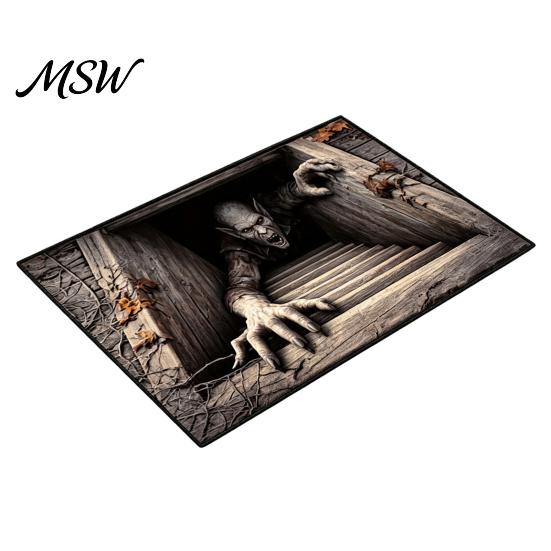 Halloween Door Mat 3D Skeleton Rug, Spooky Optical Illusion Entrance Depth Non-slip Floor Pattern Non-Slip for Living Room Bedroom Decor Party