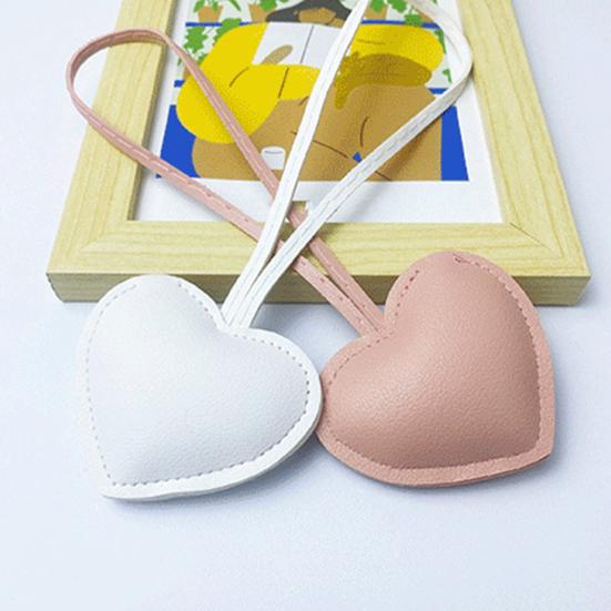 Bag Pendant Heart Shape Imitation Leather Keychain Vibrant Color Bag Decor Charm Bag Car Key Accessory