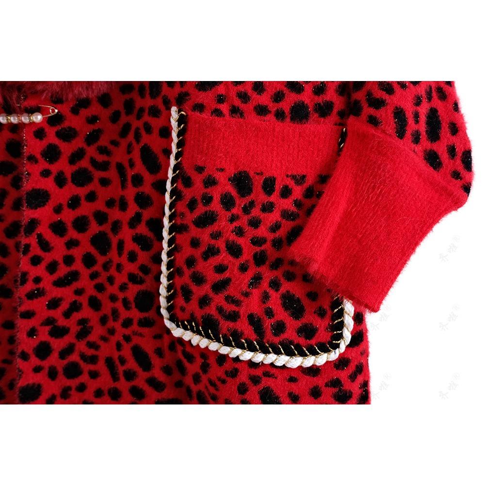 Осенне-зимний воротник из искусственной норки с карманами на рукавах, леопардовый принт, шаль, накидка, шарф с бахромой, женский вязаный свитер