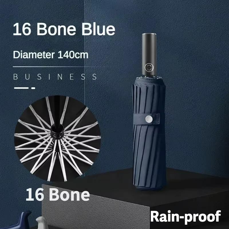 Большой автоматический складной зонт 140 см для мужчин, защита от УФ-излучения UPF50+, усиленный ветрозащитный, зонты от солнца и дождя, зонтик