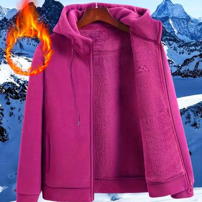 Женская теплая флисовая куртка с капюшоном, мягкая, с длинным рукавом, на молнии, повседневная спортивная одежда для осени/зимы, флисовая куртка
