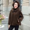 Куртка из искусственного меха норки для мамы, женская одежда, зима 2024, новая свободная шуба из искусственного меха норки, утолщенная хлопковая одежда