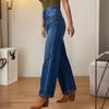 Women's High Waist Washed Women's Jeans Fashionable Versatile Straight Leg Pants