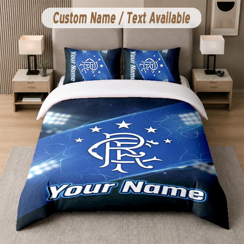 Rangers FC Design Bedding Set Custom Text 1 Duvet Cover & 2 Pillow Cases
