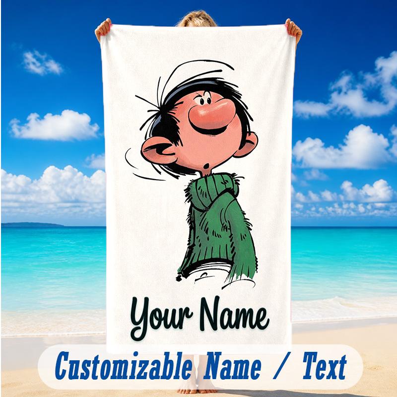 Beach Towel Custom Name Text, Quick Dry Large Towel For Beach HomeGaston Lagaffe