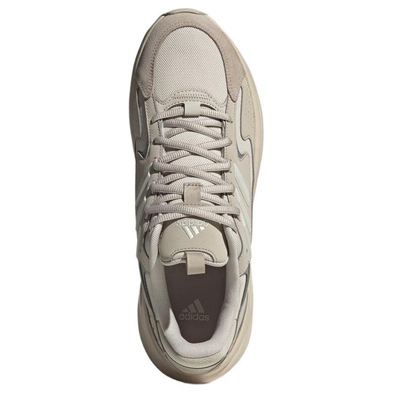 Adidas Ozwave PU Fabric Synthetic Leather Comfortable Versatile Low-Top Dad Shoes Unisex Sneakers Khaki JS3024