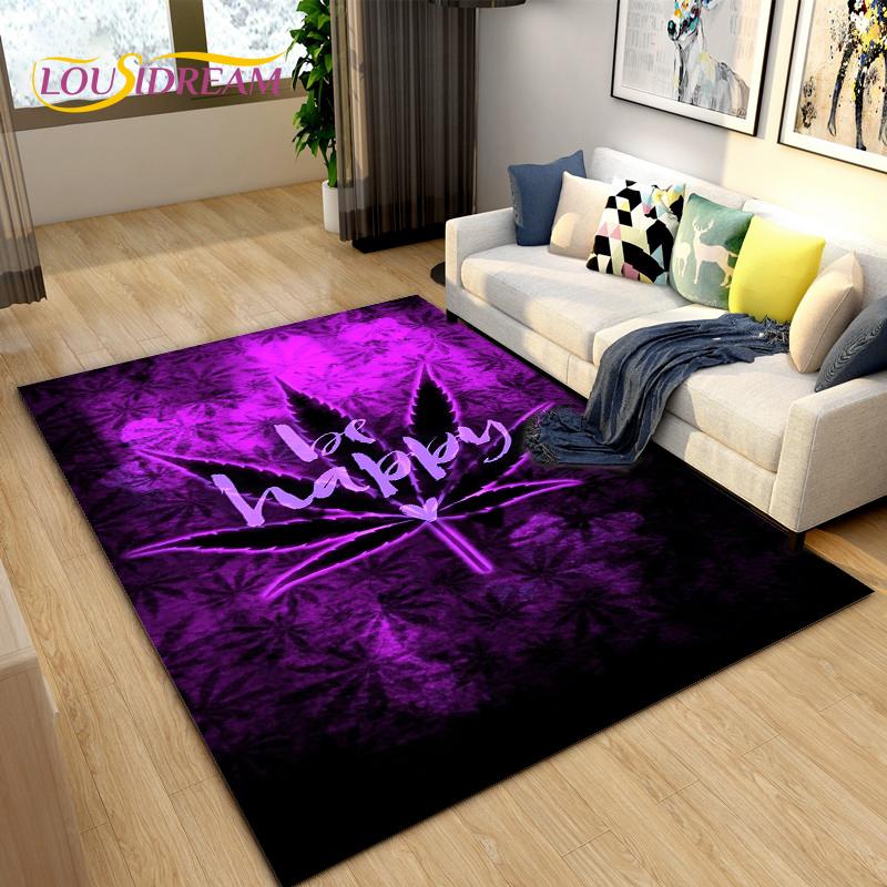 Reggae Music Jamaican Style Maple Leaf Area Rug,Carpet Rug for Living Room Bedroom Sofa Decoration,Kitchen Non-slip Floor Mat