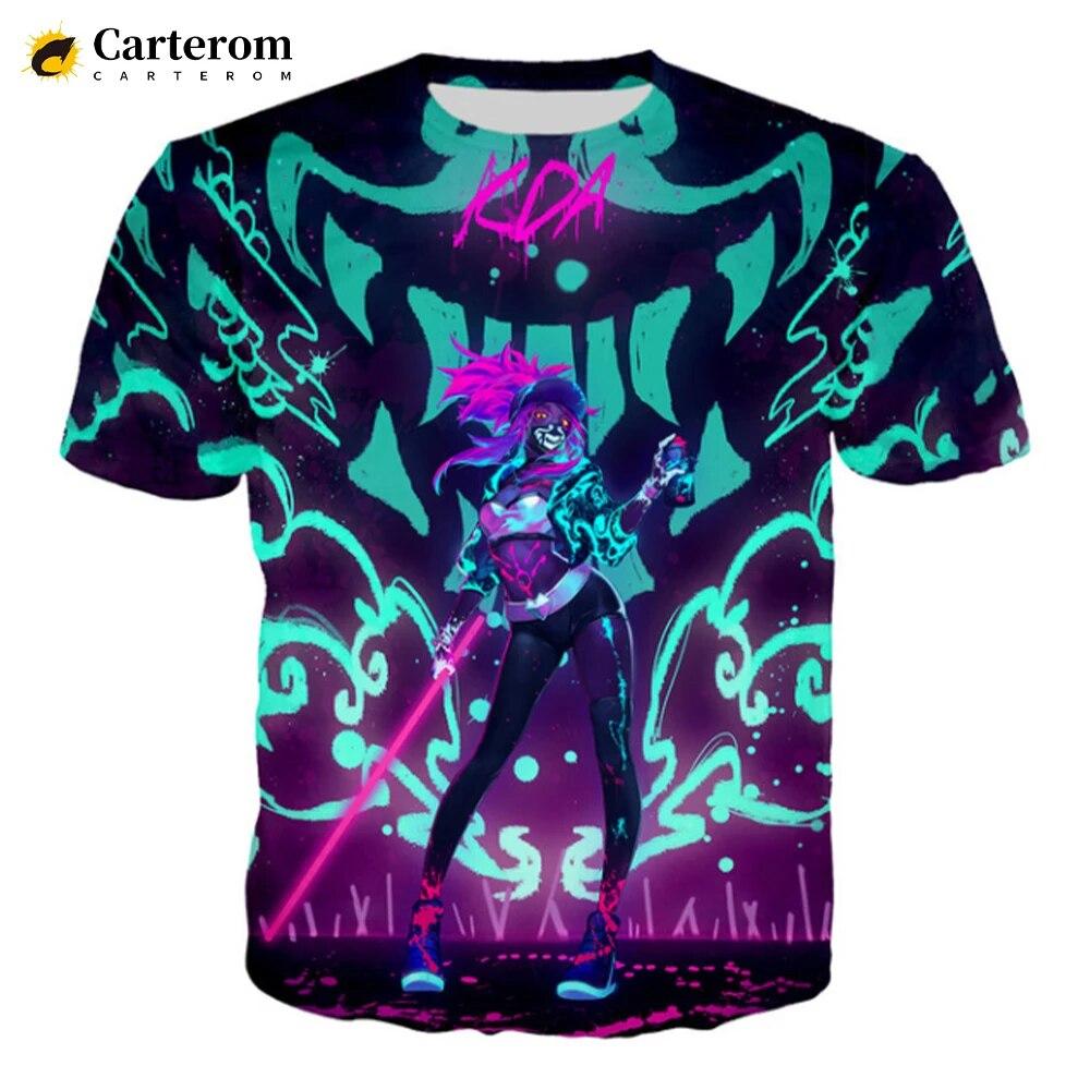 Лига легенд сексуальная Акали 3D принт мужская футболка женская модная футболка LOL игровой персонаж психоделическая футболка дышащие топы