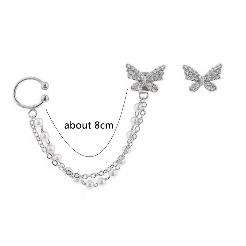 New Trendy Butterfly Women's Earrings Black Enamel Small Crystal Hollow Butterfly-shape Hollow Animal Dangle Earrings for FemaleGood product