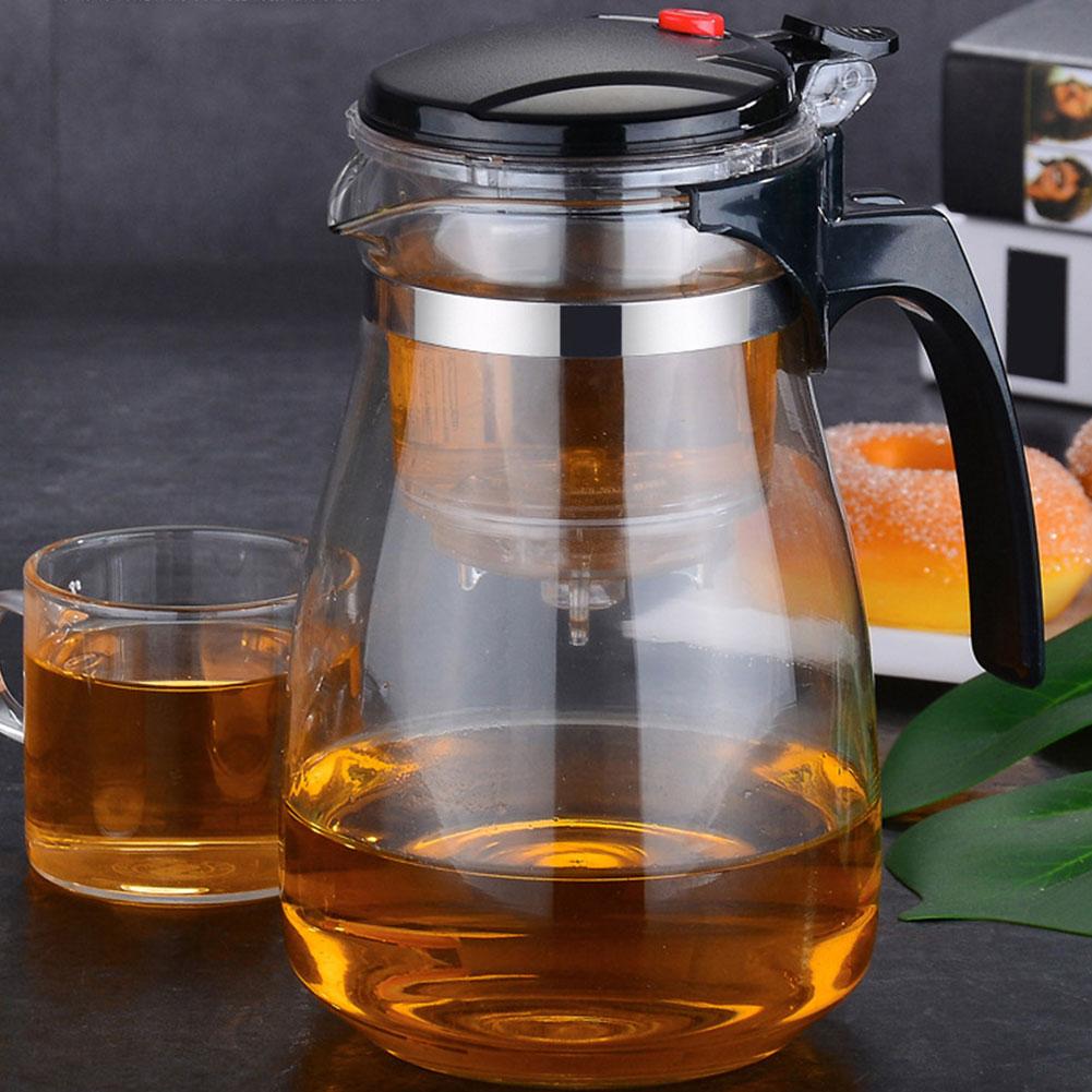 Heat Resistant Glass Teapot Puer Kettle Tea Infuser Chinese Kung Fu Teawear One-click Filtering Tea Pot Coffee Pot Home Teaware