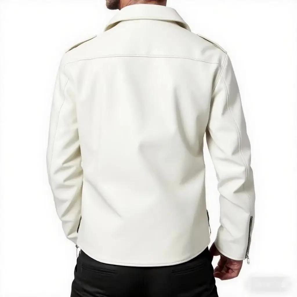 2026 Весна Осень Мужские Кожаные Куртки Мотобайкерские Мужские Корейский Узкий Крой Отложной Воротник Пу Кожаные Пальто Мужская Мотоциклетная Куртка