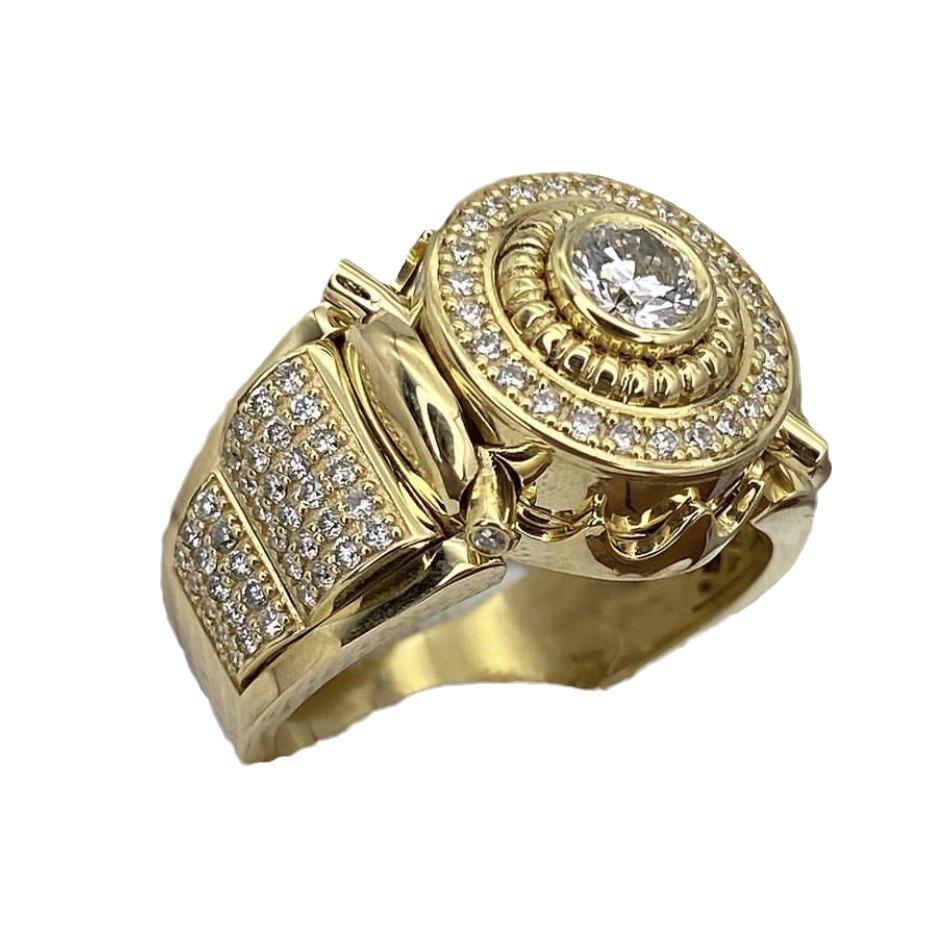 Роскошное мужское кольцо «Три героя» с инкрустацией белым цирконом - Европейский и американский стиль, помолвочное/свадебное ювелирное изделие