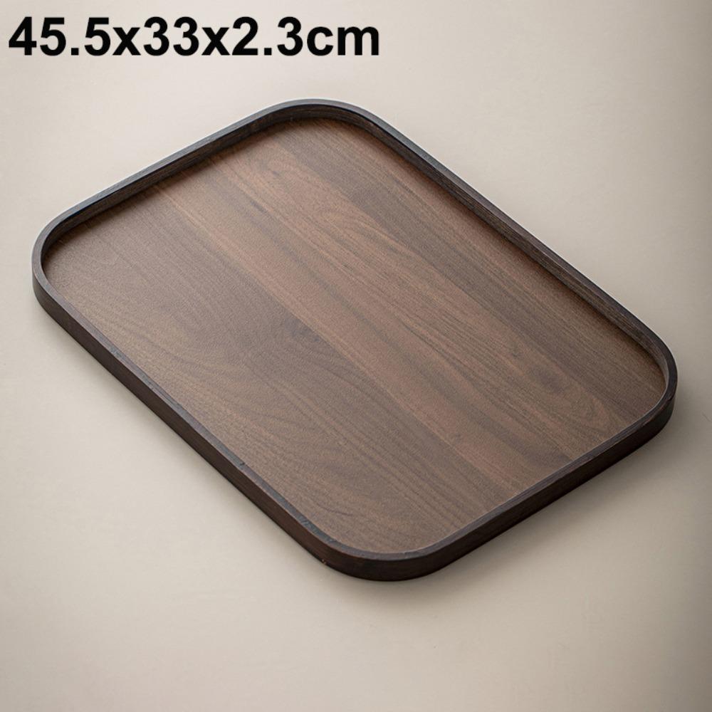 Rectangle Wood Tray Retro Style Fruit Plate Smooth Edge Tea Tray Home