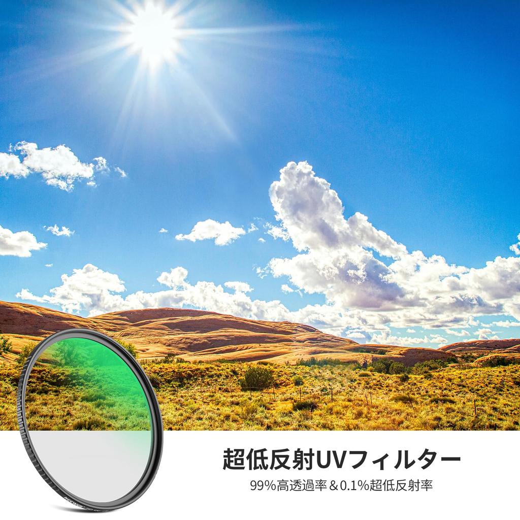 NEEWER 55mm UV Lens Filter Ultra Low Reflection HD High Transmittance Resistant Thin Aluminum Frame Proof Multi-layer Coating/Optical Glass/Ultra