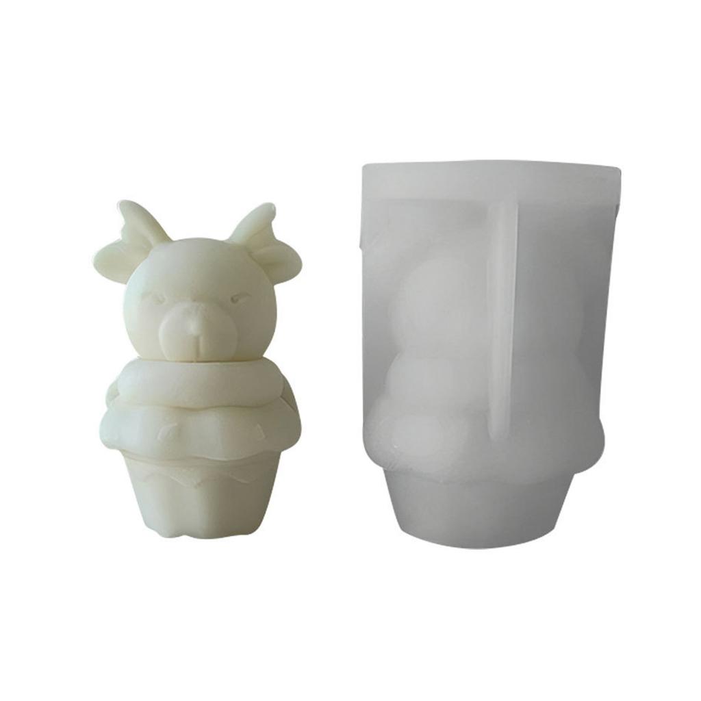 Милая форма для мыла и свечей в виде медвежонка из силикона для дней рождения, юбилеев, мультяшный медведь, форма для ароматических свечей, Рождество