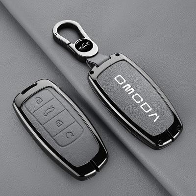 Кожаный чехол-брелок для ключа автомобиля Chery Omoda C5 E5 C9 Omoda 5 9 EV PHEV 2024 2025 Защитный чехол для ключа Брелок Автомобильные аксессуары