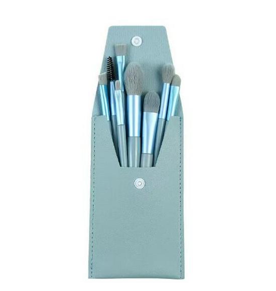 Mini 8-Piece Portable Makeup Brush Set: Soft Bristle Eyeshadow and Foundation Brushes