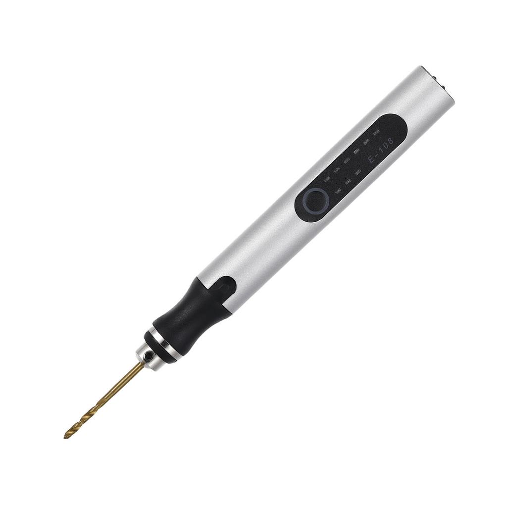 Electric Drill Pen Set 3 Variable Speeds Portable Cordless Engraving Tool with 10 Bits for Plastic Wood Leather