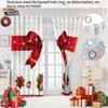 2Pcs Christmas Red Bow Print Blackout Curtains Multiple Size Living Room Bedroom Insulation Holiday Decoration Machine Washable