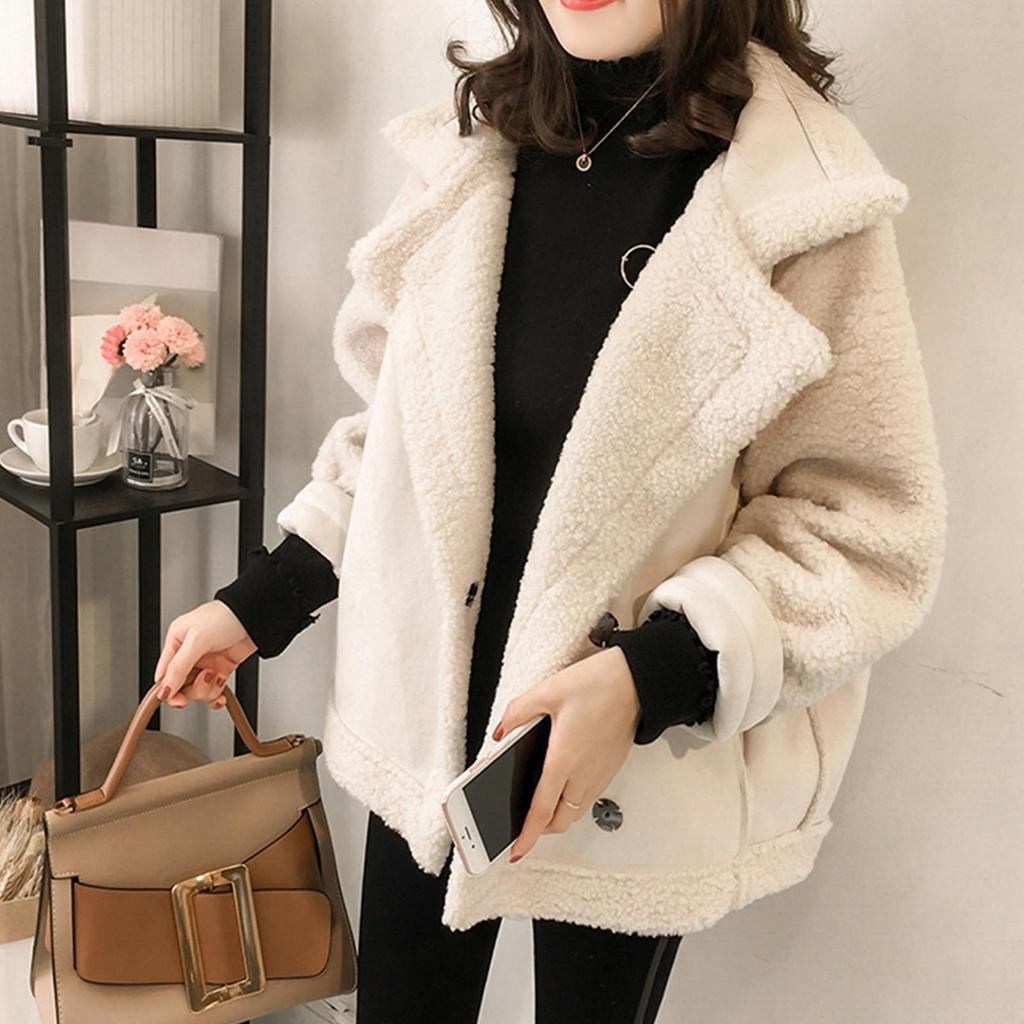 Женская повседневная удобная короткая байкерская куртка из овечьей шерсти