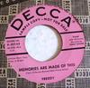 7inch Record FREDDY QUINN - Memories Are Made Of This / Endless 930152 Decca US Pop Used