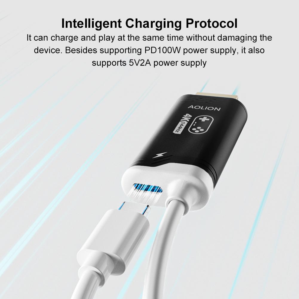 2M 4K 60/144HZ Type C To HDMI-Compatible Adapter Portable TV Connector Dock Universal Projection Cable for Nintendo Switch 2