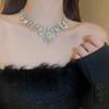 Geometric Crystal Choker Water Drop Women Clavicle Chain Retro Rhinestone Necklace  Ladies