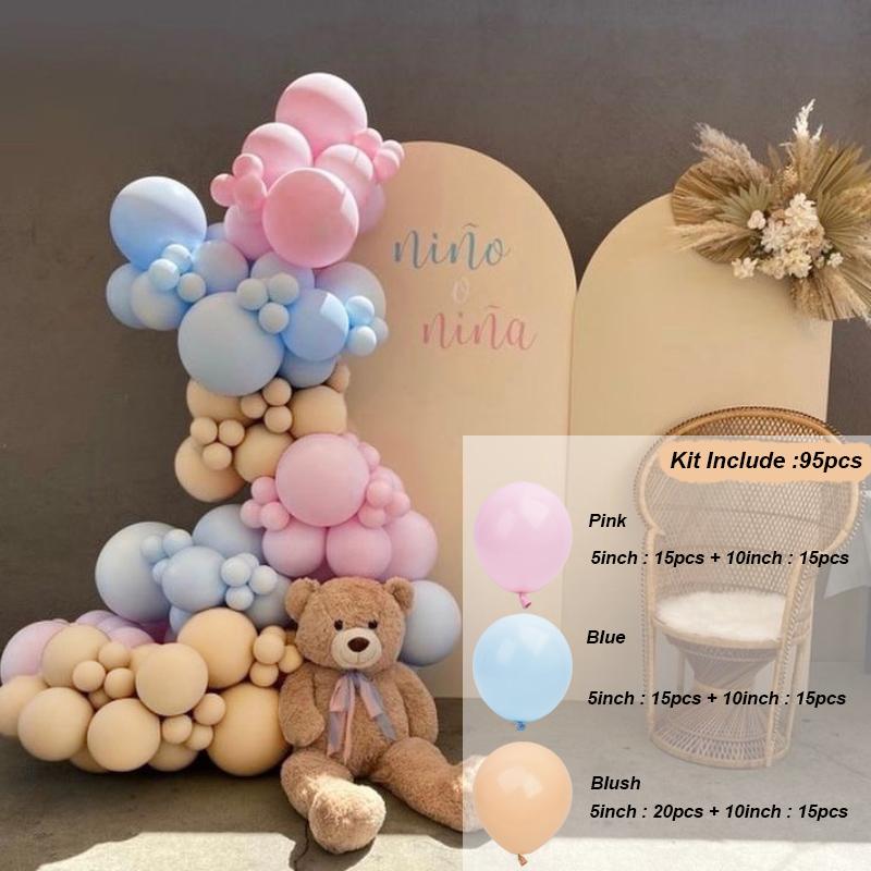 Pastel Balloon Garland Arch Kit Pink Blue Balloons Set Baby Shower Boy Girl Birthday Party Decoration Wedding Gender Reveal Baptism Christening