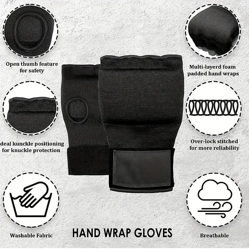 Гелевая боксерская перчатка Mma Half Finger Sanda Muay Thai Training Hand Wrap Внутренняя перчатка с длинным ремешком на запястье Аксессуары для тренировок по боксу