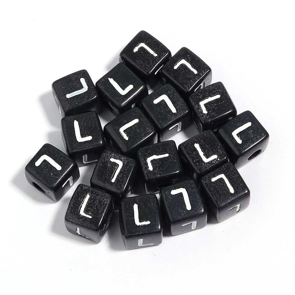 50-100pcs Black Acrylic Letter Beads A-Z Alphabet Beads Cube Spacer Beads For DIY Bracelet Necklace Jewelry Making Accessories