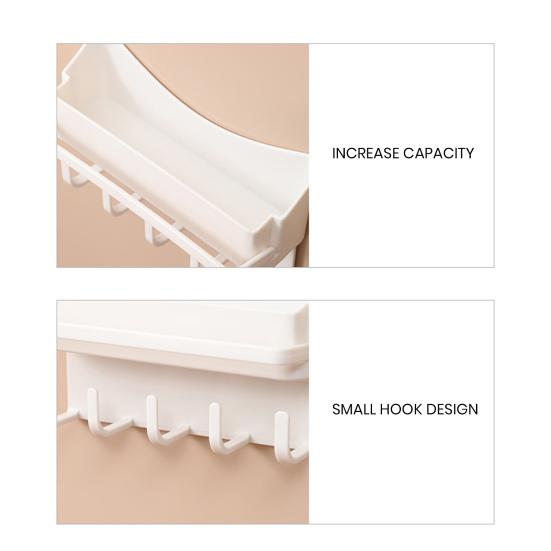 Полка для хранения Настенная ванная комната с крючками Подвесная стойка Бесследная установка Стеллаж для хранения