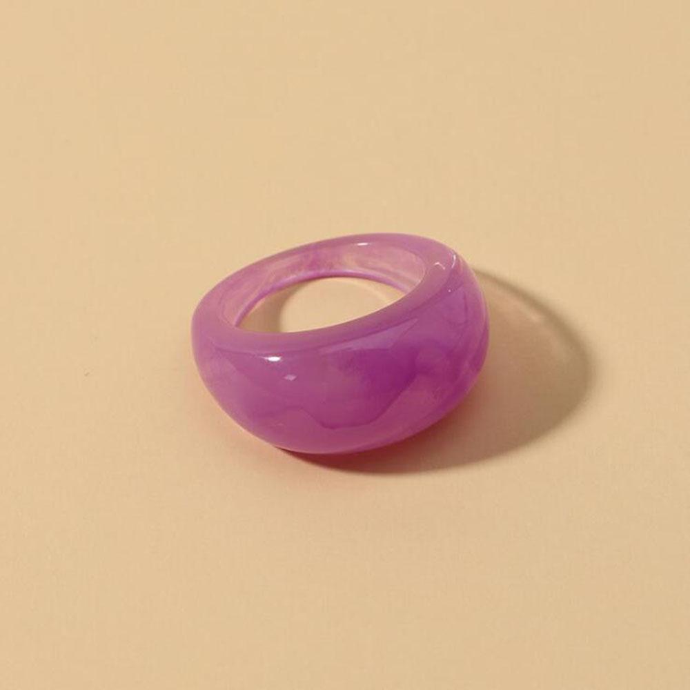 New Trendy Big Round Acrylic Resin Rings for Women Geometric Colorful Finger Ring for Girls Party Korean Fashion Zircon