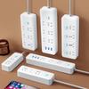 Beige Smart USB Power Strip with Multifunctional Switch and Long Cord