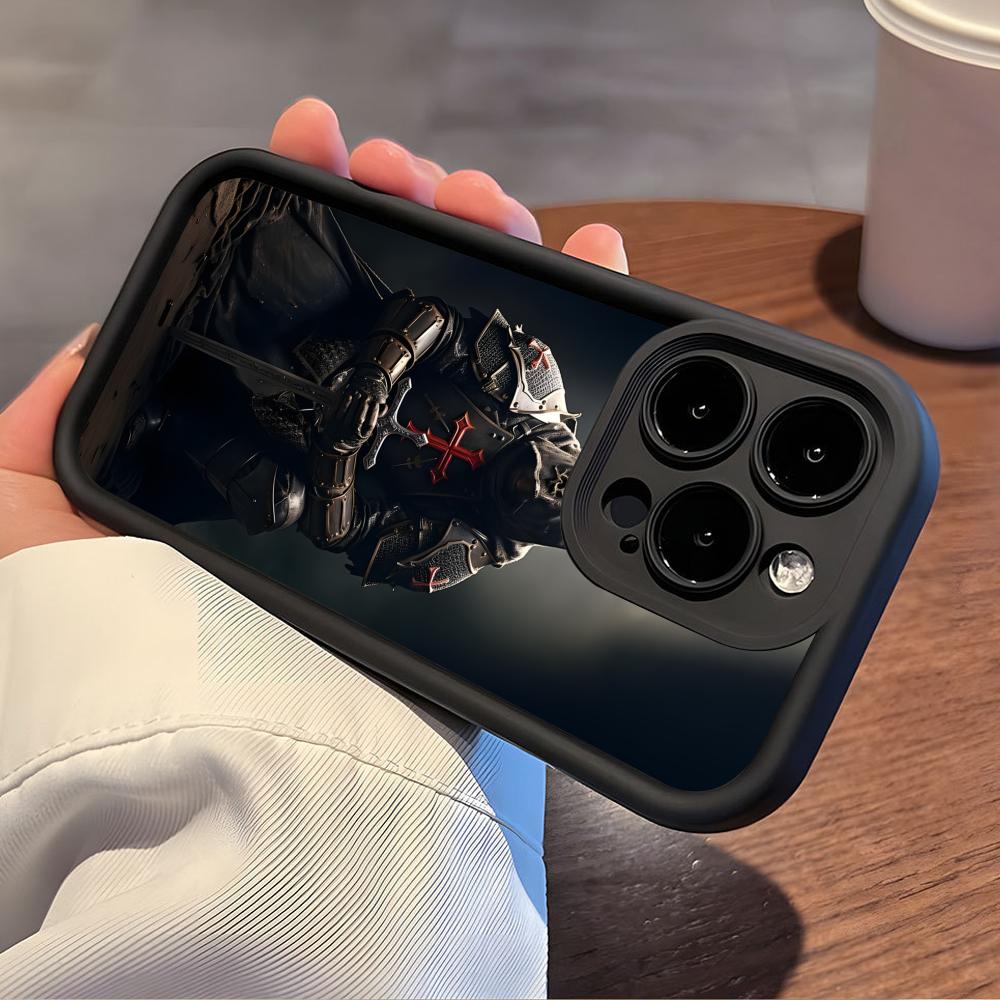 Чехол для мобильного телефона Рыцари-тамплиеры для iPhone 17 16 15 14 13 12 11 Air Pro Max Plus Утолщенный ТПУ Цветной Чехол Роскошный Чехол