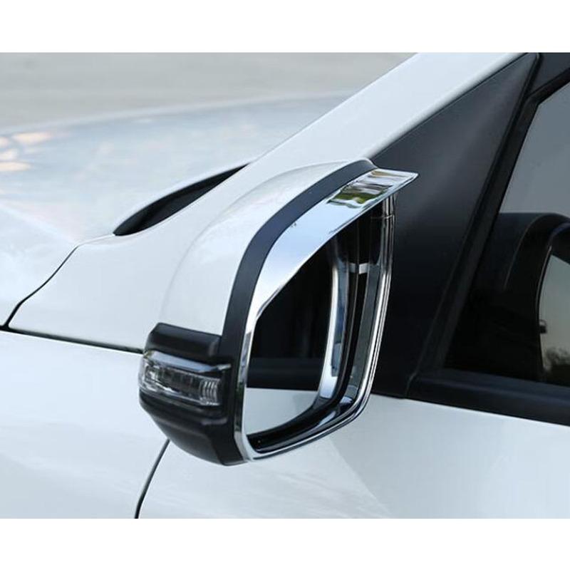 Car Rear Rearview Glass Mirror Rain Eyebrow For Hyundai IX35 2018     Shield Sun Visor Shade ABS Chrome 2PCs