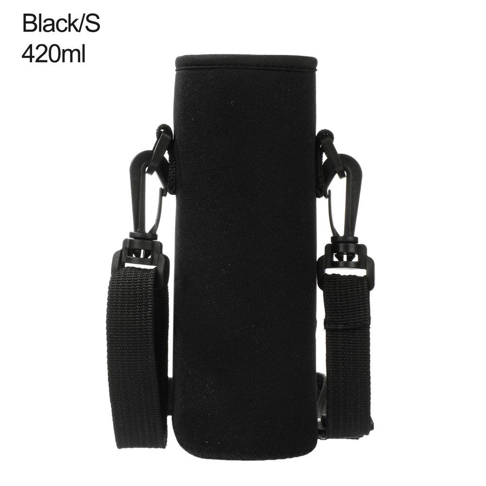 Water Bottle Cover Bag Pouch With Strap Neoprene Water Pouch Holder Shoulder Strap Black Bottle Carrier Insulat Bag