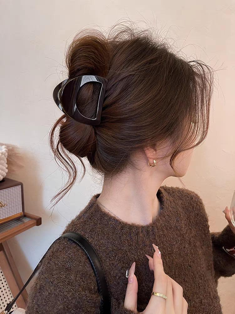 Шоколадно-коричневый высококлассный зажим-краб для волос, зажим-акула для женщин - новый аксессуар для волос 2025