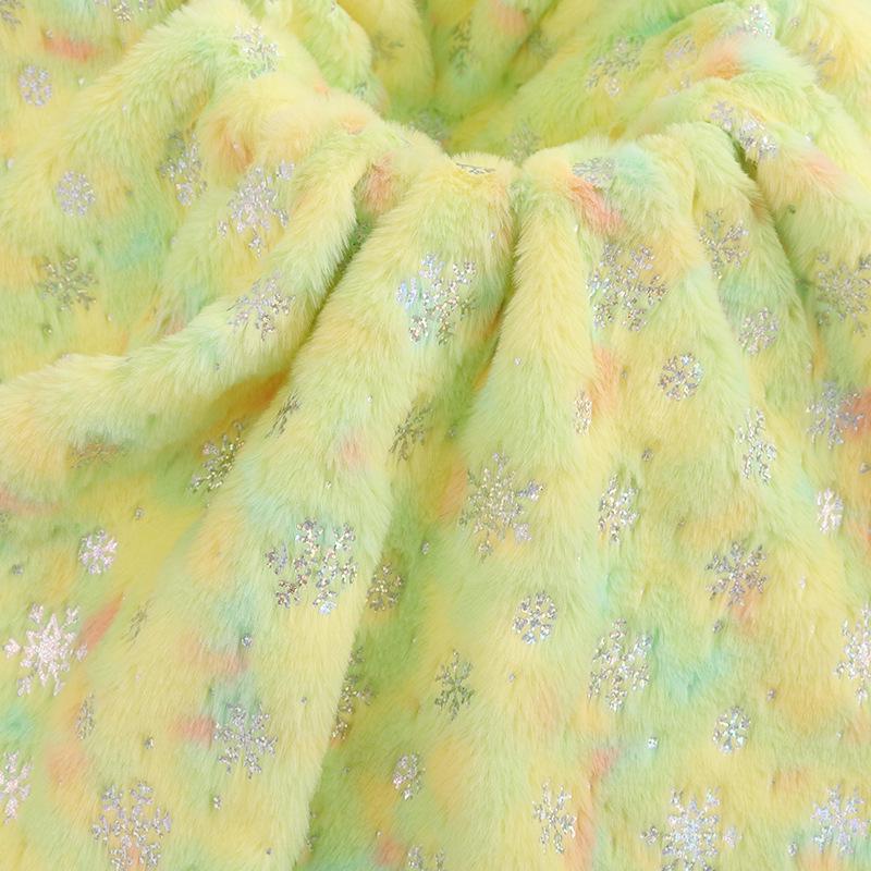 Ткань из бархата и плюша с мехом кролика Snowflake Tie-Dye для игрушек, багажа, обуви и шапок