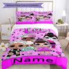 3pcs Custom Name LOL Surprise Bedding Set Duvet Cover Closure Includes 1 Duvet Cover & 2 Pillowcases, Soft and Comfortable for All Seasons.