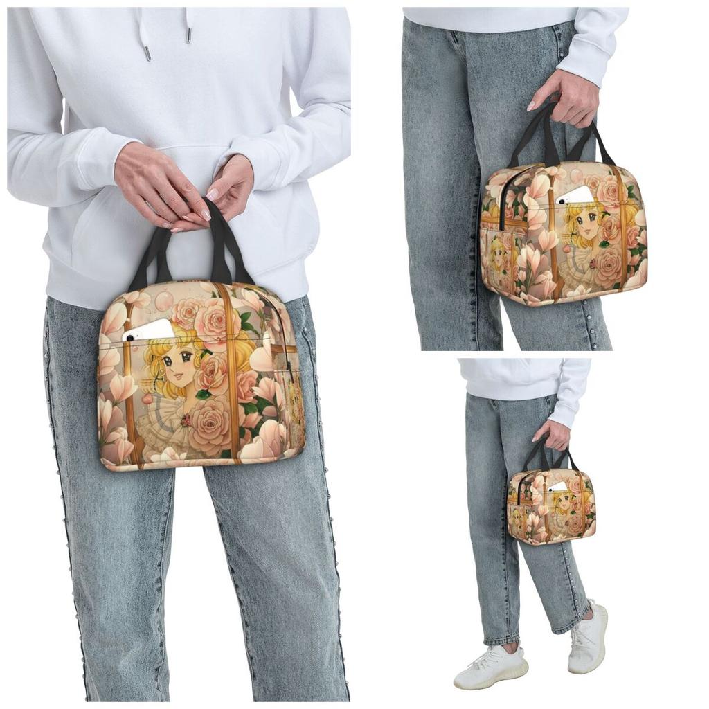 Candy Candy Anime Manga Insulated Lunch Bag for Kids School Cooler Thermal Food Box Tote Leakproof Lunch Boxes Container