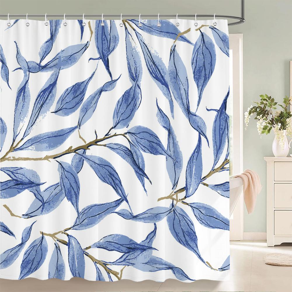 Водонепроницаемые тканевые шторки для душа Листья деревьев Белая береза Ванная комната Большие 240X180 3D-печать Декорация Шторка для душа Занавеска для ванны