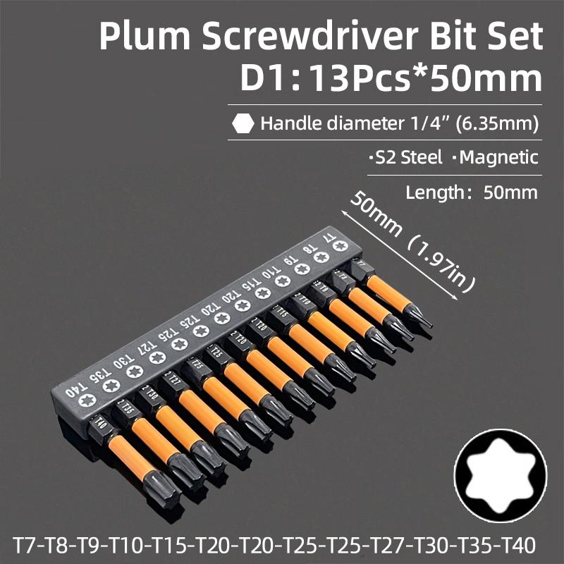 Шестигранный ключ-шестигранник Набор отверток Магнитные крестовые отвертки Torx Plum Security Tamper Proof Сверла Отвертка Ручной инструмент