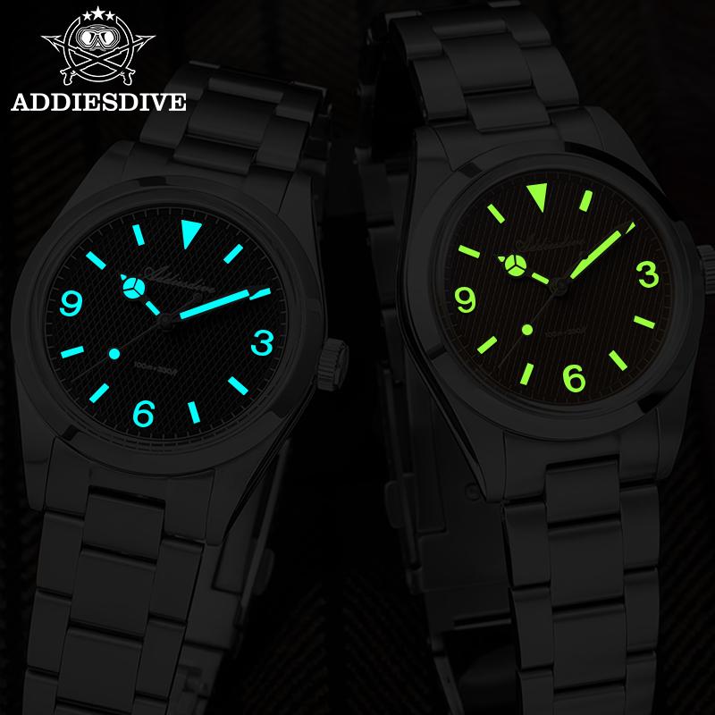 ADDIESDIVE 36mm Men's Watch Bubble Mirror Glass Vintage Fashion Quartz Watches Stainless Steel Waterproof AD2096 Luxury Watch