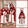 Animal Cat Onesie Women Men Pajamas Hooded Robe Warm Soft Sleepwear Overall Onepiece Jumpsuit Cosplay Costume Sleepwear Housecoat Loungewear Nightgown